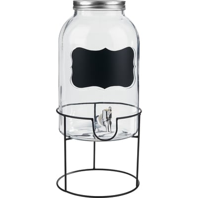 Trudeau 8 liters water dispenser with chalkboard & stand 1 ea, $30.00/1ea