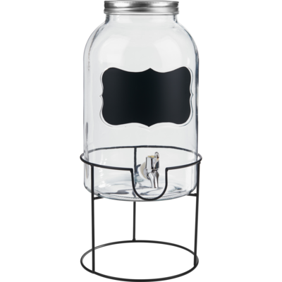 Trudeau Glass Beverage Dispenser With Chalkboard And Metal Stand 8 L 1 ea, $30.00/1ea
