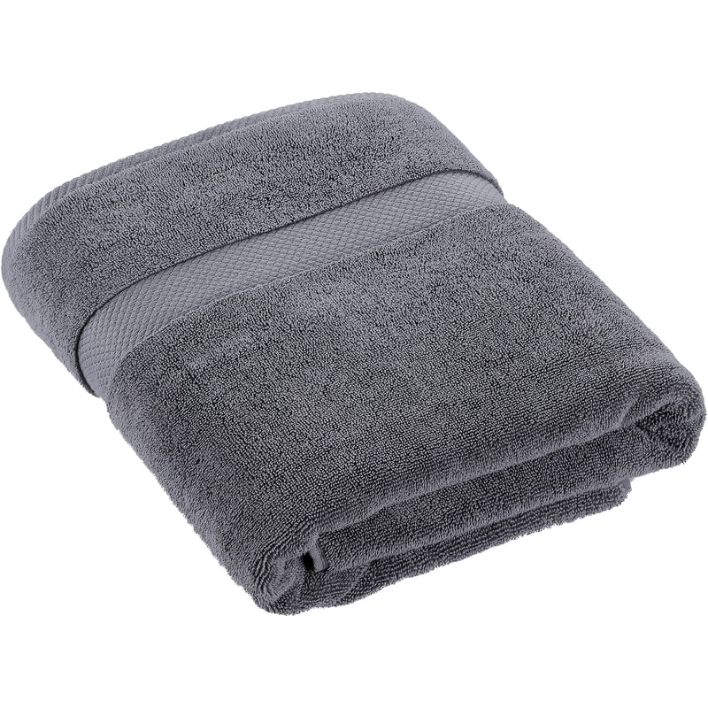 President's Choice Egyptian Cotton Bath Towel, Luxuriously Soft & Highly Absorbent, Grey