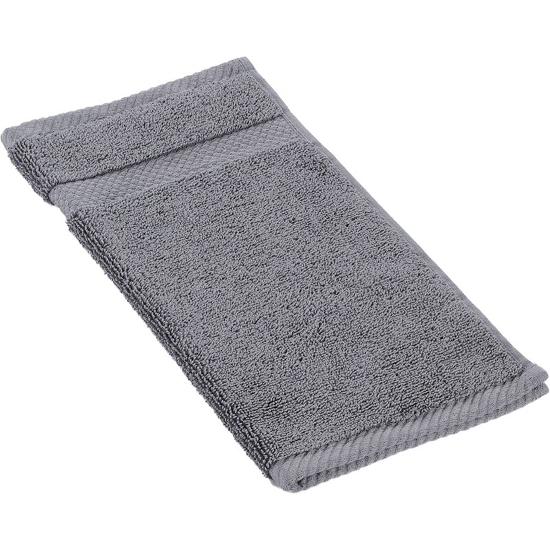 President's Choice Egyptian Cotton Washcloth, Luxuriously Soft & Highly Absorbent, Grey