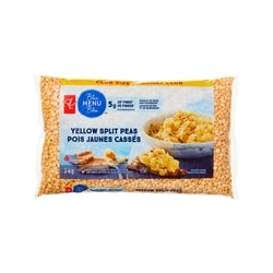 PC Blue Menu Yellow Split Peas 2 kg, $0.27/100g