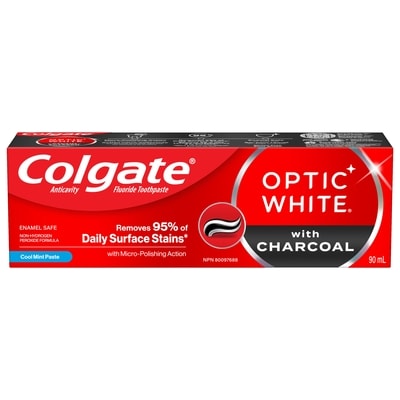 Colgate Optic white dentifrice blanchissant au charbon de bois 90 ml, 8,88 $/100ml