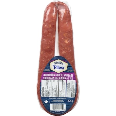 Piller’s Saucisson à l’ail ukrainien 375 g, 3,33 $/100g