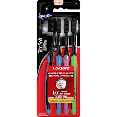 Colgate Brosse à dents souple Colgate Slim Soft Anthracite à tête compacte 1 ea, 17,99 $/1ch