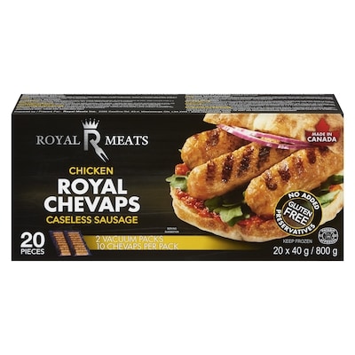 Royal Meats Royal Chevaps Chicken Caseless Sausage 800 g, $2.00/100g
