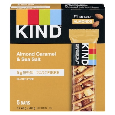 Kind Almond Caramel & Sea Salt Bar 40 g, $22.50/100g