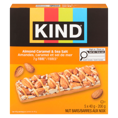 Kind Almond Caramel & Sea Salt Bar 40 g, $19.98/100g