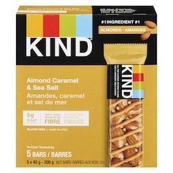Kind Barres Amandes, caramel et sel de mer 40 g, 22,50 $/100g