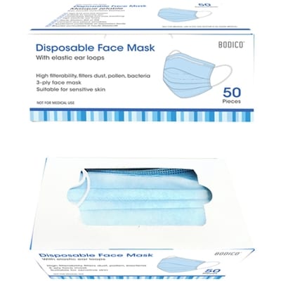 CTG Mask Face Disp with Ear 50 Piece 12x50.0 ea, $0.02/1ea