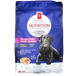le Choix du Président Nourriture pour chiens sans grains Nutrition première, saumon, pommes de terre et pois 2 kg, 0,65 $/100g