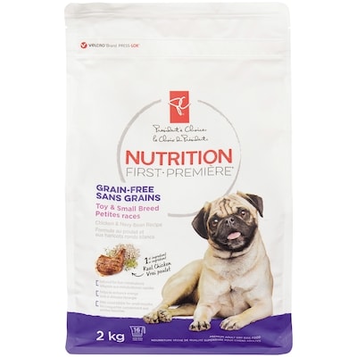 President's Choice Dog Food, Nutrition First Grain Free , Chicken & Navy Bean 2 kg, $0.60/100g