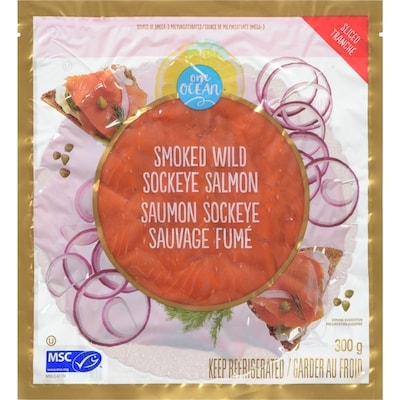 One Ocean Smoked Wild Sliced Sockeye Salmon 300 g, $6.67/100g