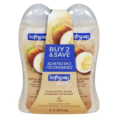 Softsoap Exfoliating Body Wash, Coconut Butter Scrub 591 ml, $2.01/100ml