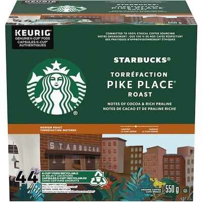 Starbucks K Cup Pike Place Medium Roast Keurig K-Cup Coffee Pods 550 g, $7.09/100g