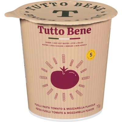 Tutto Bene Tomato Fusilli Cup 70 g, $3.70/100g