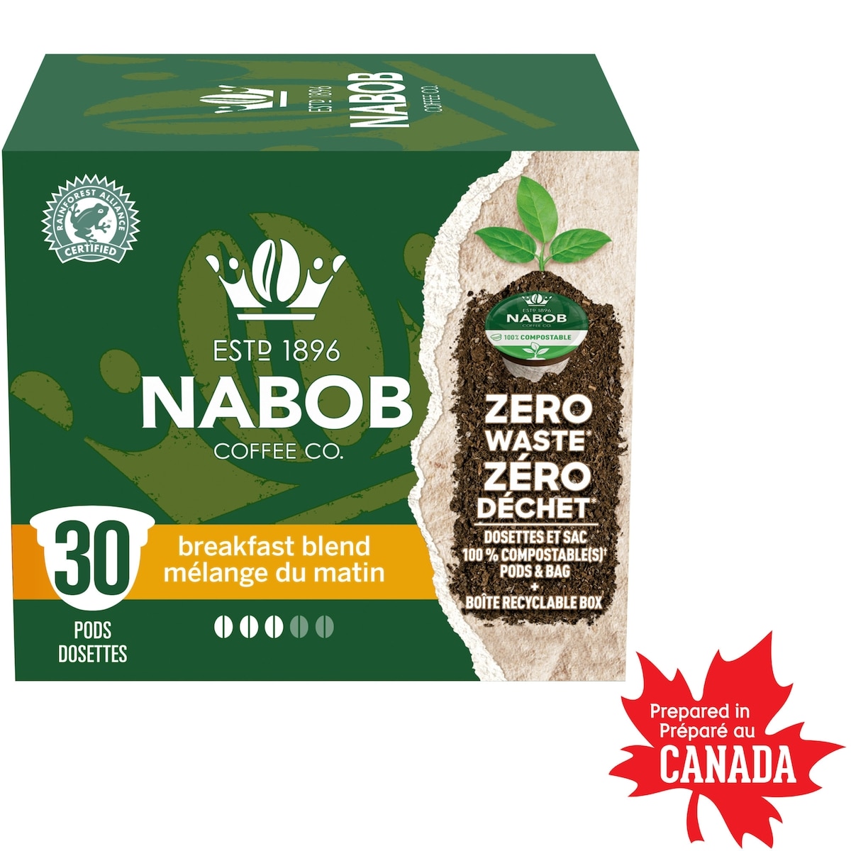 Nabob Breakfast Blend Coffee 100% Compostable Pods