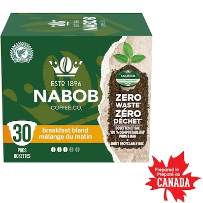 Nabob Dosettes de café mélange du matin entièrement compostables, boîte 292 g, 9,24 $/100g