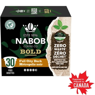 Nabob Dosettes de café métropolis noir entièrement compostables, boîte 292 g, 9,24 $/100g