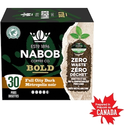 Nabob Dosettes de café métropolis noir entièrement compostables, boîte 292 g, 9,24 $/100g