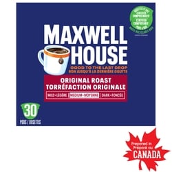 Maxwell House Dosettes de café Torréfaction originale compostables à 100 % 285 g, 6,67 $/100g