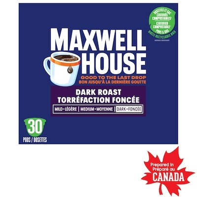 Maxwell House Dark Roast Coffee Certified Compostable K-Cup Coffee Pods 292 g, $6.15/100g