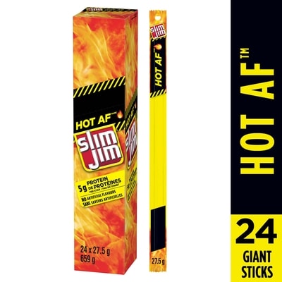 Slim Jim Hot AF Bâton de Viande 27.5 g, 4,69 $/100g