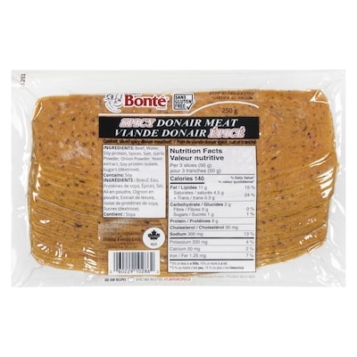 Bonte Donair Extra Spicy Donair Meat 250 g, $2.40/100g