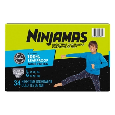 Pampers Ninjamas Nighttime Bedwetting Underwear Boy Size L/XL 34 Count 34 ea, $0.79/1ea