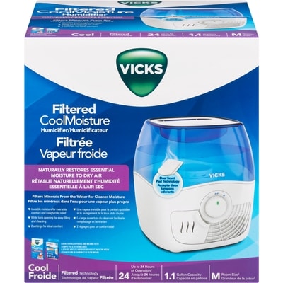 Vicks Filtered Coolmoisture 1.1 Gallon Capacity Humidifier 1 ea, $54.99/1ea