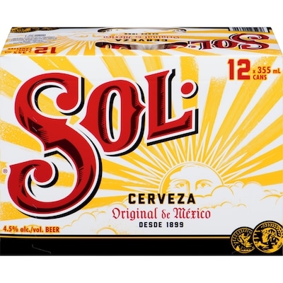 Sol Beer (ID required at pick-up) 12x355.0 ml, $0.66/100ml