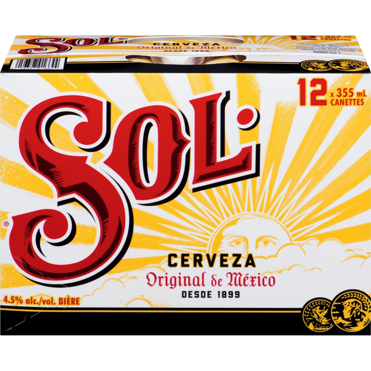 Sol Bière (Pièce d’identité requise au moment du ramassage) 12x355.0 ml, 0,66 $/100ml