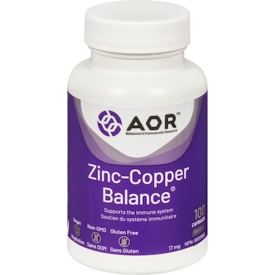 AOR Classic Series Zinc-Copper Balance 17 mg 100 Vegi-Caps 100 ea, $0.36/1ea