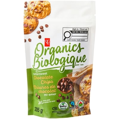 PC Organics Bittersweet Chocolate Chips 205 g, $5.37/100g
