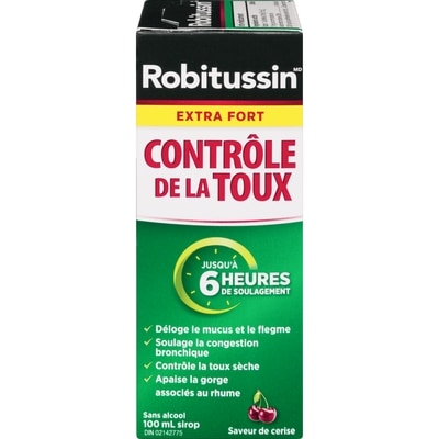 Robitussin Contrôle de la toux sirop extra fort saveur de cerise 100 ml, 10,49 $/100ml