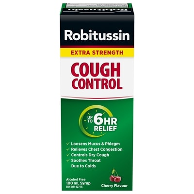 Robitussin Contrôle de la toux sirop extra fort saveur de cerise 100 ml, 11,49 $/100ml