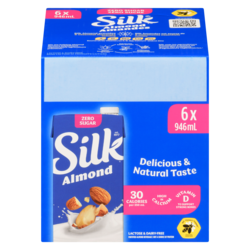 Silk Almond Beverage, Unsweetened Original, Dairy-Free 6x946.0 ml, $0.25/100g
