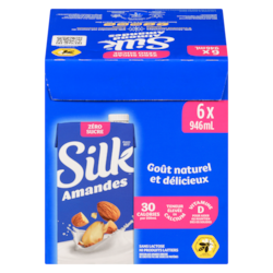 Silk Boisson aux amandes SILK, non sucrée, sans produits laitiers 6x946.0 ml, 0,26 $/100g