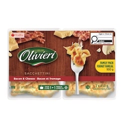 Olivieri Sacchettini bacon et fromage (paquet duo familial) 900 g, 1,33 $/100g