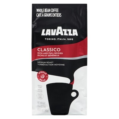Lavazza Classico Medium Roast Whole Bean Coffee 340 g, $3.82/100g