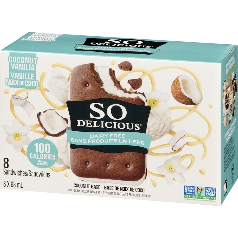 Dairy Free Coconut-Based Frozen Dessert, Coconut Sandwiches