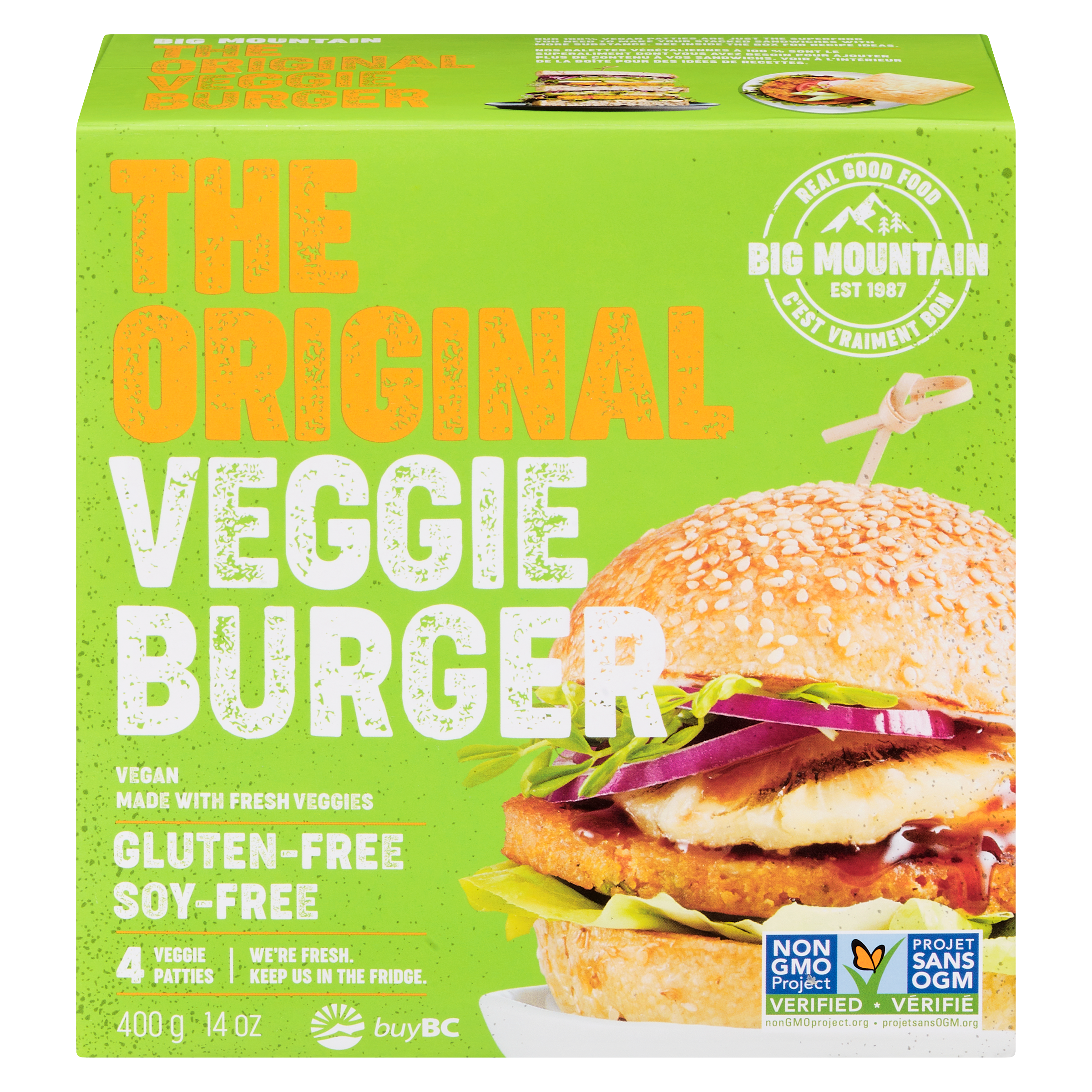 Big Mountain Original Veggie Patty 400 g, $2.00/100g