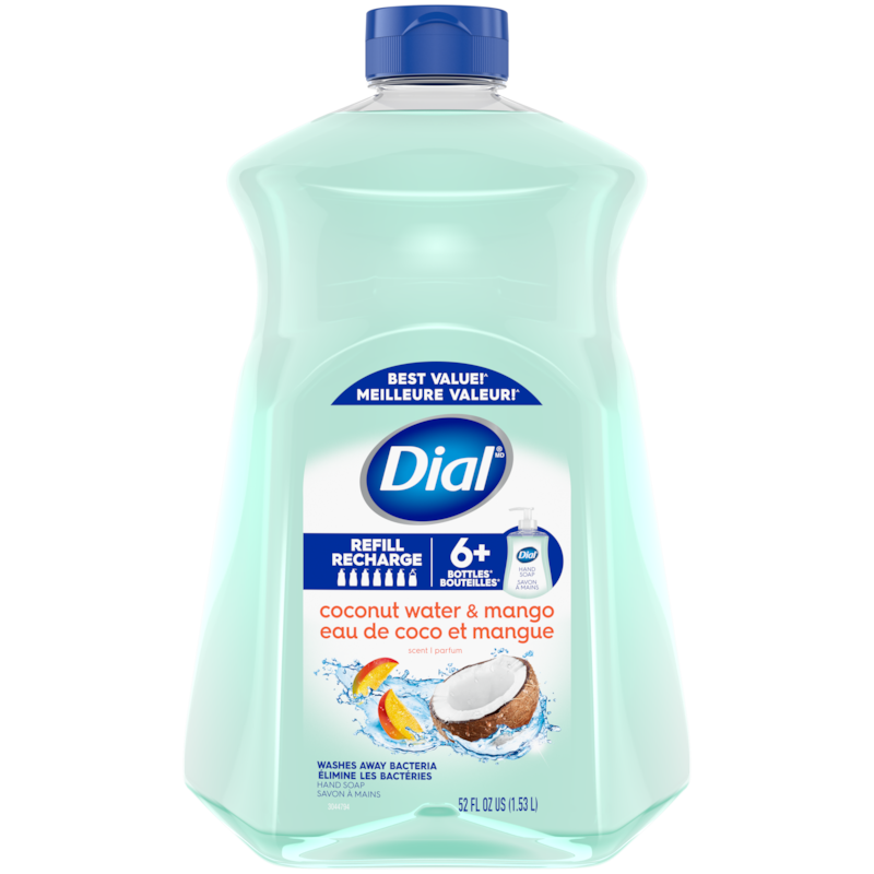 Dial Liquid Hand Soap Refill, Coconut Water Mango l No