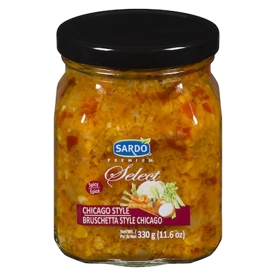 Sardo Premium select bruschetta style chicago épicé 330 g, 2,12 $/100g