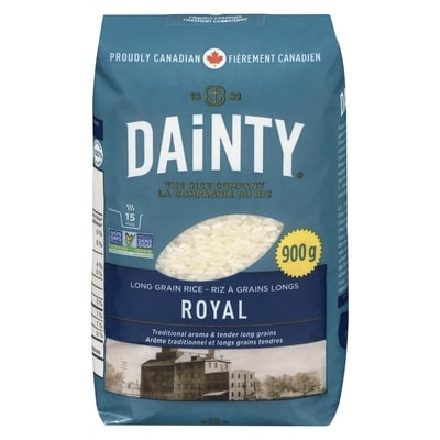 Dainty Royal Long Grain Rice 900 g, $0.72/100g