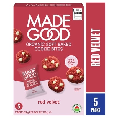 Made Good Mini-biscuits moelleux Velours rouge Boîte de 5 sachets 120 g, 16,67 $/100g