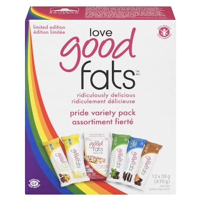 LoveGoodFats Nut Bar Pride Variety Pack Limited Edition 470 g, $6.38/100g