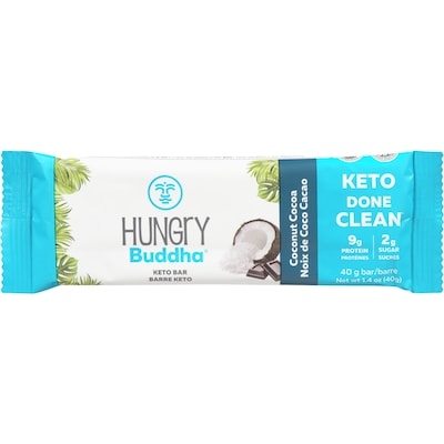 Hungry Buddha Keto barre noix de coco Cacao 40 g, 8,23 $/100g