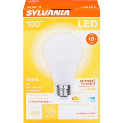Sylvania 100 W Led Opale Intérieur Extérieur Lampe A19 1 ea, 7,50 $/1ch