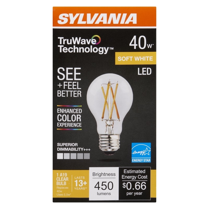 Truwave Technology A19 Clear Bulb Soft White Led 40 W