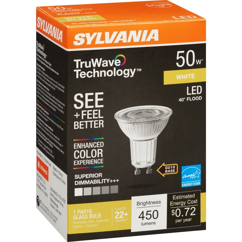 White Led 50 W 40° Flood Par16 Glass Bulb